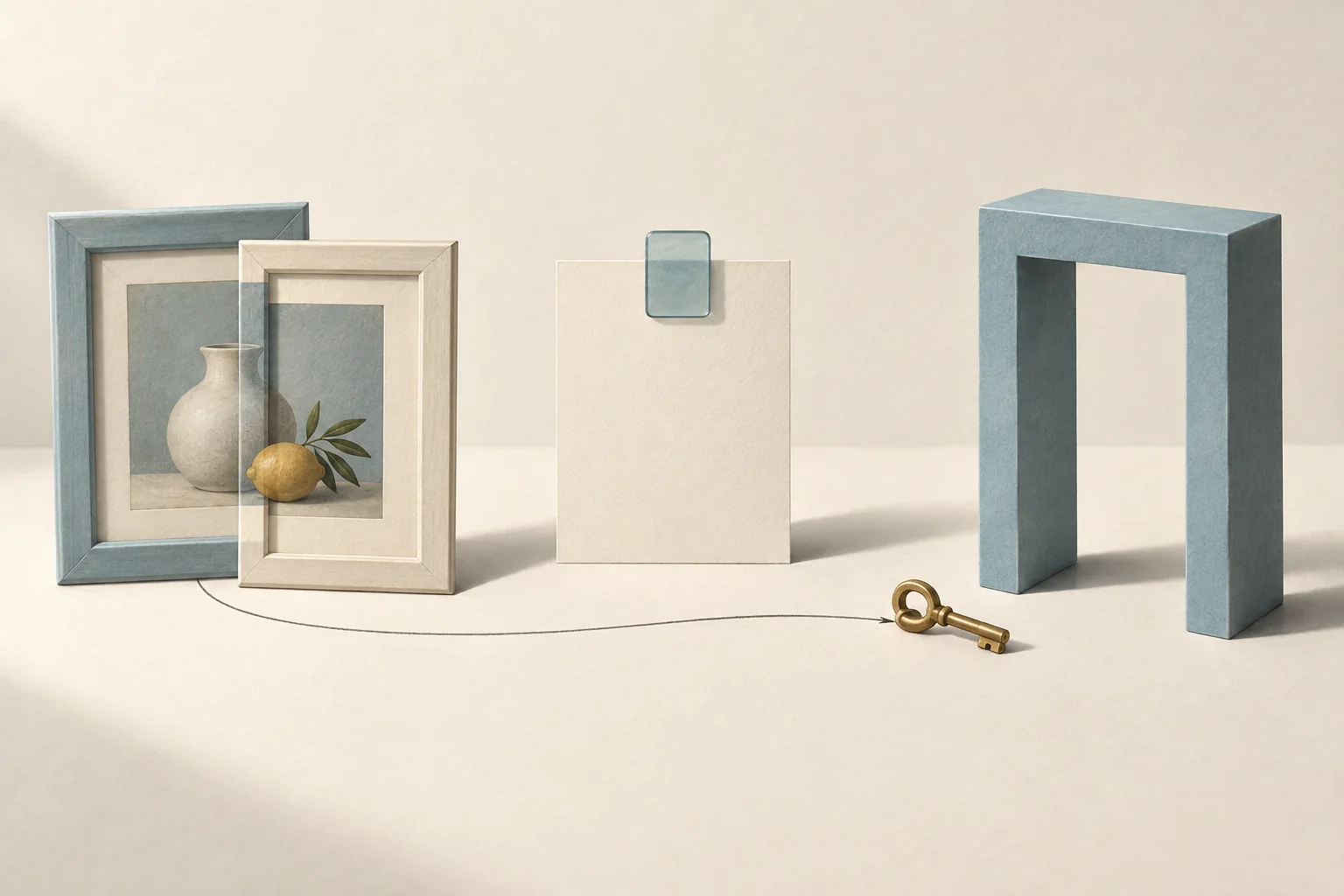 Three separate objects represent shared publishing, sponsorship disclosure and a key granting advertising access.